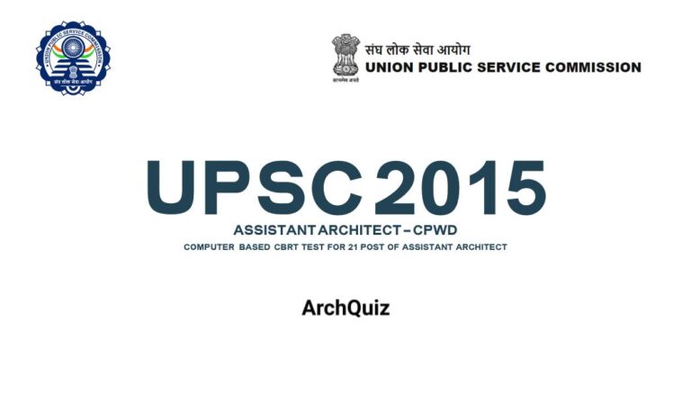 UPSC CPWD 2015 Assistant Architect