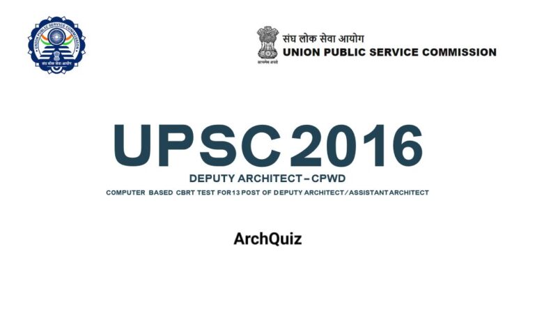 UPSC CPWD 2016 Deputy Architect