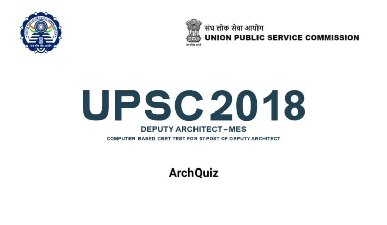 UPSC MES 2018 Deputy Architect